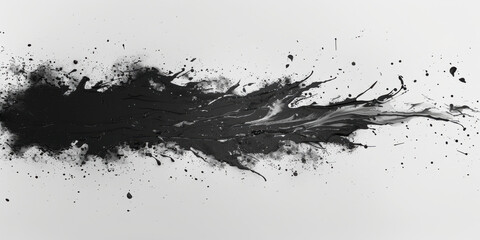 Obraz premium Black Ink Brush Stroke on White Background