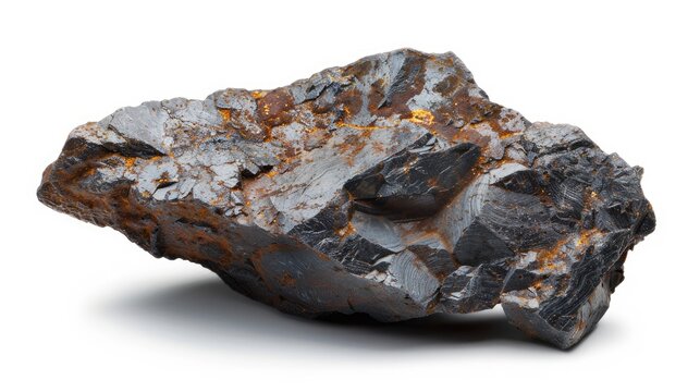 Sample of Campo del Cielo iron meteorite isolated on white background