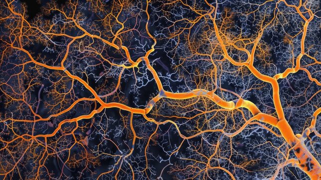 Cerebral cortex light micrograph Protoplasmic astrocytes of the grey matter The astrocytes show many processes and endfeet polarized towards a blood vessel Cajal s gold sublimate technique