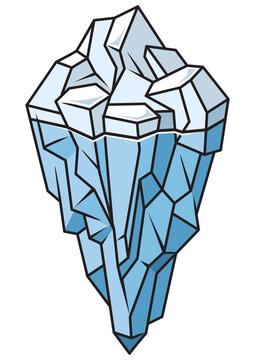 recommend clip art: iceberg with underwater part of ice pinup pop art retro PNG illustration. Comic book style imitation.