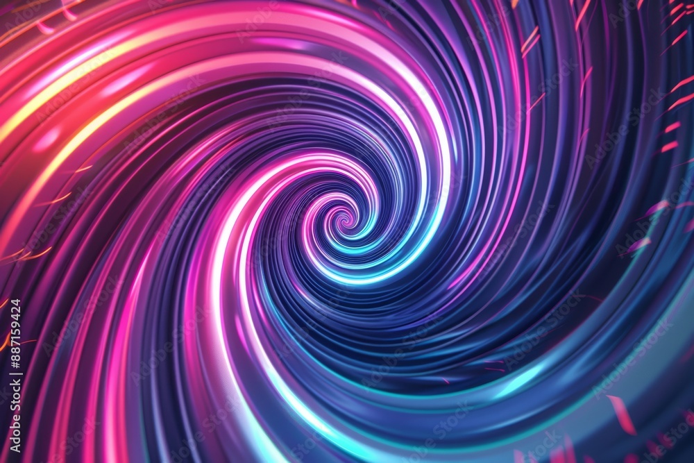 Poster a picture of a colorful shiny tunnel in the style of galaxy and stars and space vibes, abstract vort