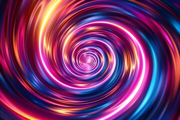 A picture of a colorful shiny tunnel in the style of galaxy and stars and space vibes, Abstract vortex and road hole, swirling and twirling neon portal.
