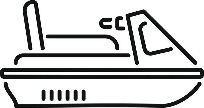 recommend clip art: Simple water scooter standing jet ski icon showing speed and movement in outline style for transportation and leisure