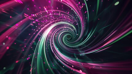 A picture of a colorful shiny tunnel in the style of galaxy and stars and space vibes, Abstract vortex and road hole, swirling and twirling neon portal.