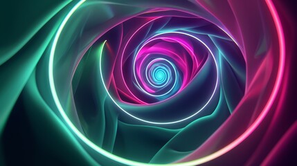 A picture of a colorful shiny tunnel in the style of galaxy and stars and space vibes, Abstract vortex and road hole, swirling and twirling neon portal.