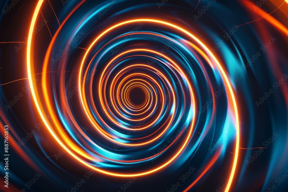 Poster a picture of a colorful shiny tunnel in the style of galaxy and stars and space vibes, abstract vort