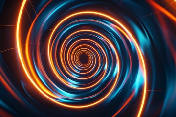 A picture of a colorful shiny tunnel in the style of galaxy and stars and space vibes, Abstract vortex and road hole, swirling and twirling neon portal.