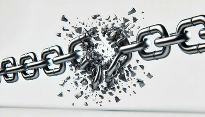 Close up of a broken chain