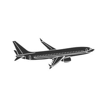 recommend clip art: Airplane Icon Silhouette Illustration. Vector Graphic Pictogram Symbol Clip Art. Doodle Sketch Black Sign.