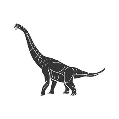 Obraz premium Brachiosaurus Icon Silhouette Illustration. Vector Graphic Pictogram Symbol Clip Art. Doodle Sketch Black Sign.