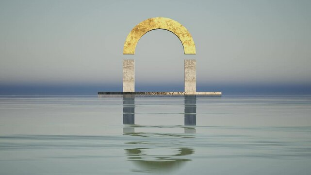 checkpoint 3d design gold architecture platform water