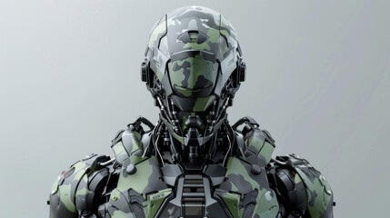 Futuristic robotic soldier camouflage skin