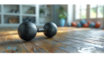 Unlock Your Fitness Potential Achieve Your Goals with Determination and Support This Inspiring Image Features a Pair of Dumbbells, Representing Strength, Motivation, and the Journey to Fitness Success