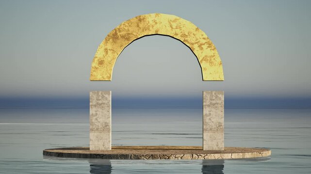 door architecture gold design horizon water island