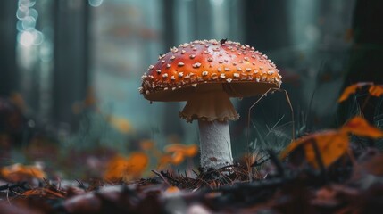 A Close Up of a Mushroom in the Woods