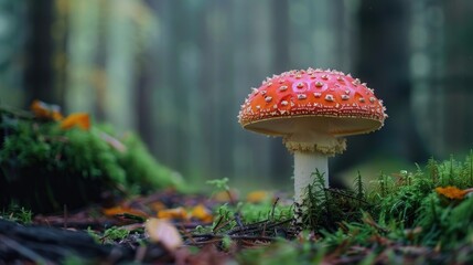 A Close Up of a Mushroom in the Woods