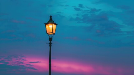 A light post against the dusk sky