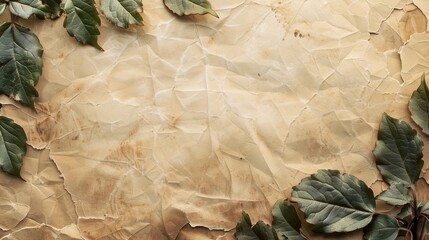 Aged paper with leafy border