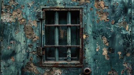 Aged prison window