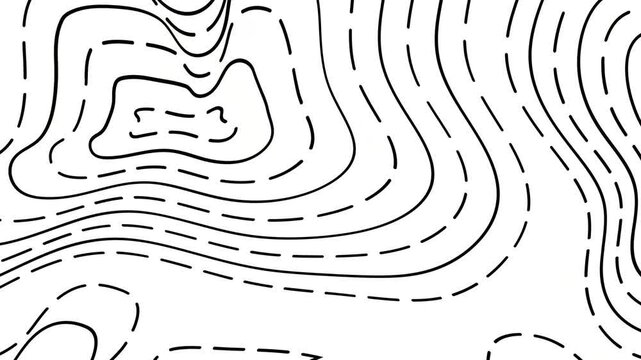 contours Geographic mountain topography vector illustration, Topographic pattern texture, Map on land vector terrain. Elevation graphic contour height lines, Topographic map, 4k animation background