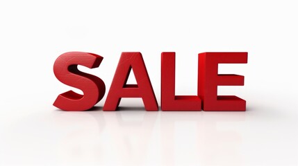 Red text spelling sale on a white background