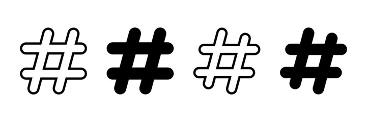 Hashtag icon vector isolated on white background. hashtag vector icon