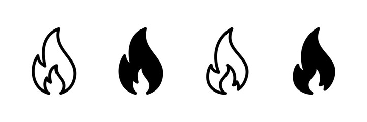 Fire icon vector isolated on white background. Fire flame icon template. Fire flames symbol vector