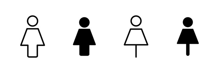 Female icon vector isolated on white background. woman icon vector