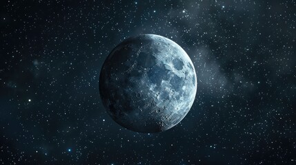 Fototapeta premium Background of Half Moon in Dark Sky
