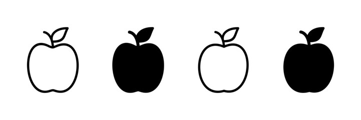 Apple icon vector isolated on white background. Apple vector icon.