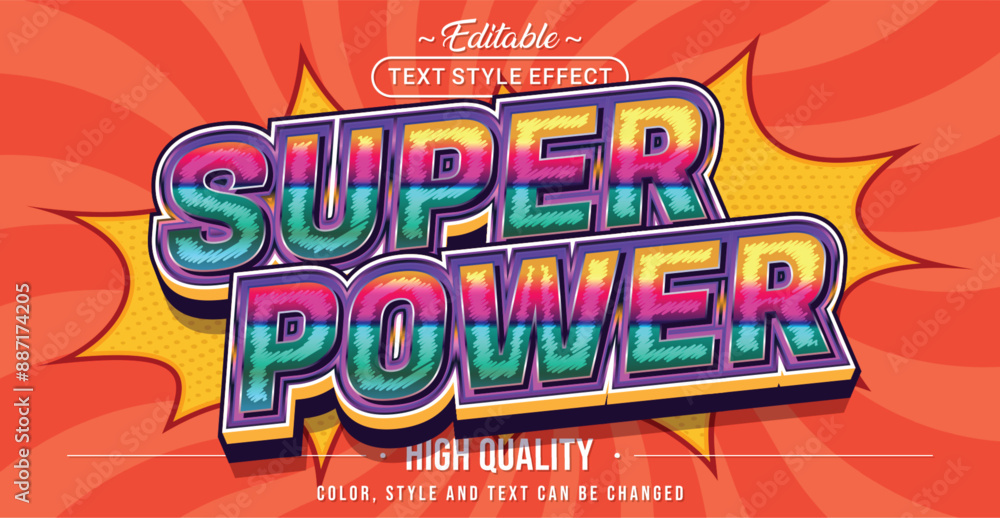 Poster Editable text style effect - Super Power text style theme.