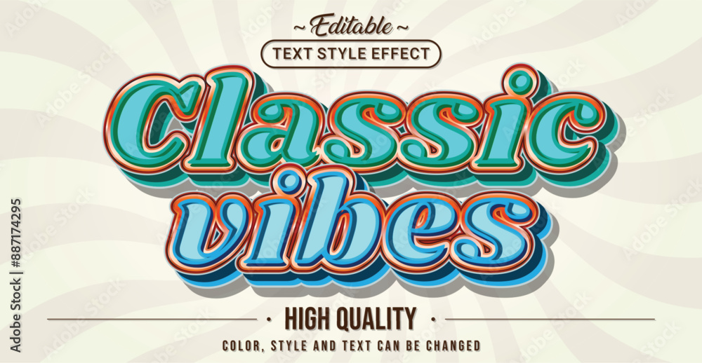Poster Editable text style effect - Classic Vibes text style theme.