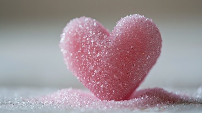 A tiny pink heart shape crafted from a desiccant material