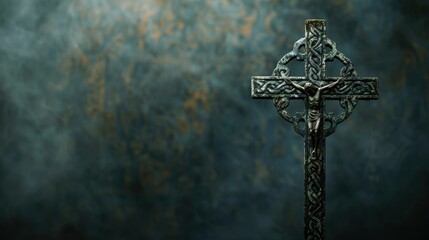 Celtic Cross with Dark Background.