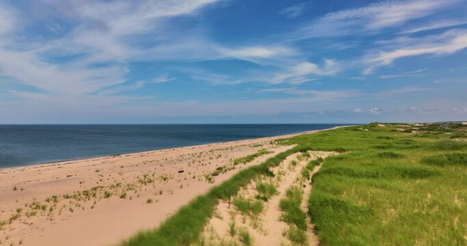 Cape Cod Sand Dunes Provincetown Aerial Drone 