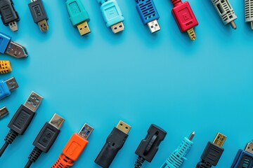 Colorful Cables Connect Technology.