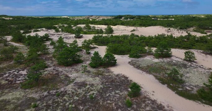 Provincetown Cape Cod Sand Dunes from Above Aerial 