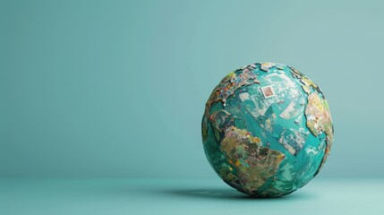 Fototapeta premium Globe Covered in Garbage.