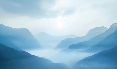 Fototapeta premium Misty Mountain Landscape.