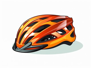An orange and black bicycle helmet with vents for safety