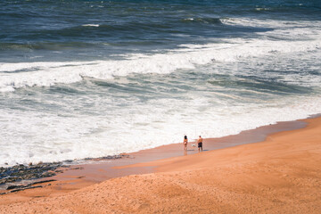 walking on the beach