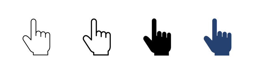 Hand click icon set. pointer icon vector. hand cursor icon vector