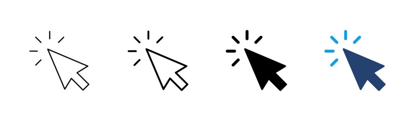 Click icon set. pointer arrow icon. cursor icon vector
