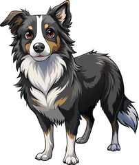 Fototapeta premium Playful Border Collie captured in pencil sketch. 