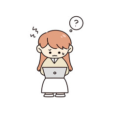 パソコンで作業する人のイラスト