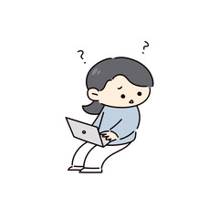 パソコンで作業する人のイラスト