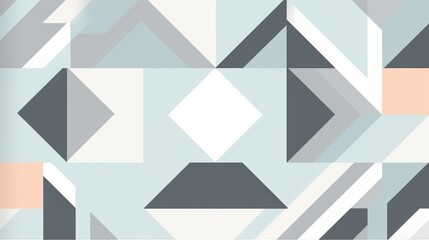 Abstract geometric shapes with white, gray, and peach tones
