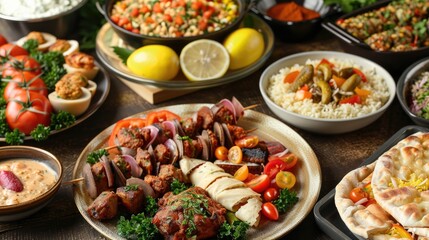 Assortment of popular global dishes and starters
