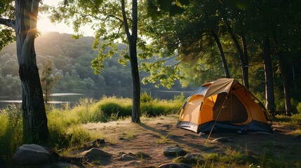 Tent in a camping site