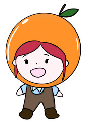 child with orange 